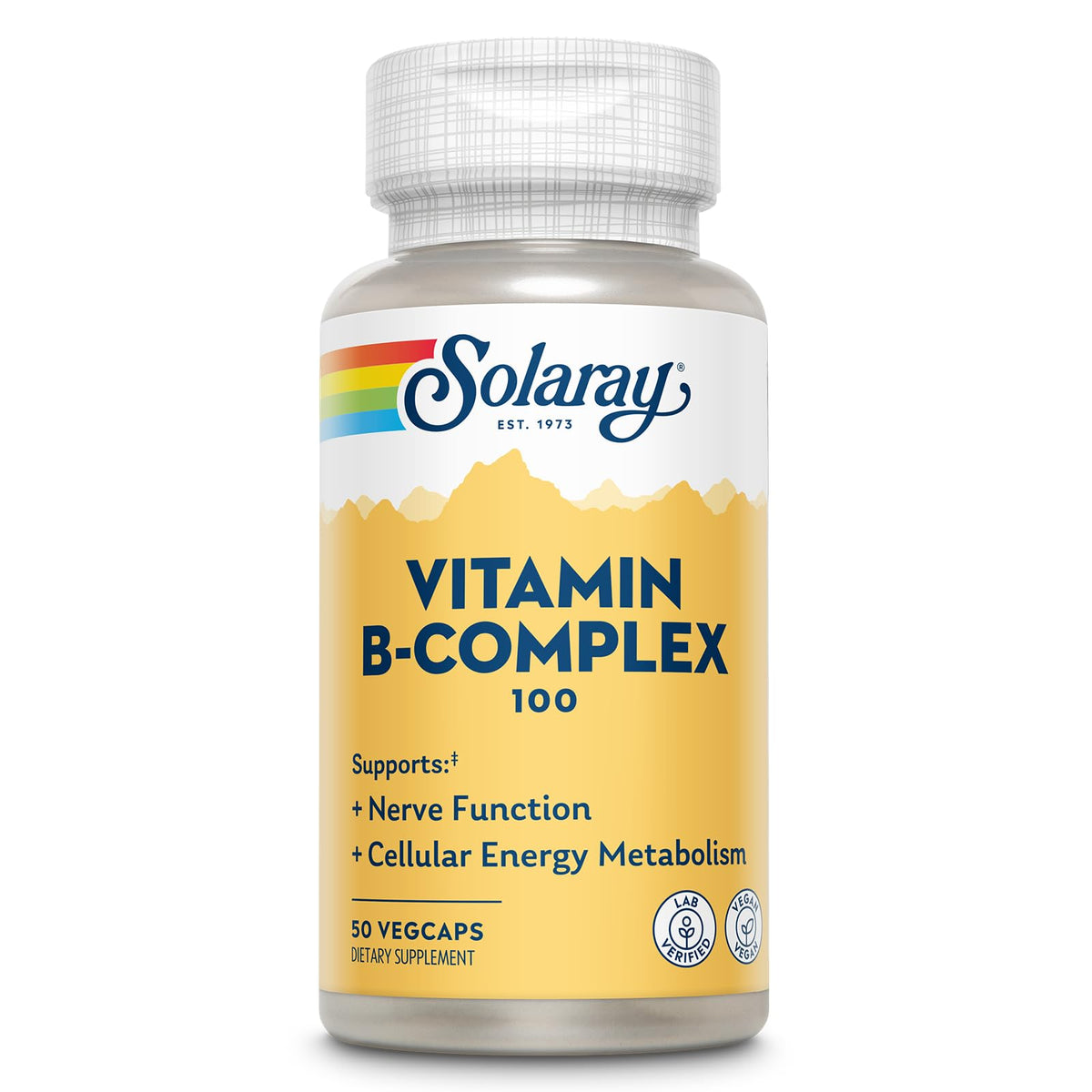 SOLARAY Vitamina B Complejo - botella, fuente de energía diaria