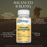 SOLARAY Vitamina B Complejo - cápsulas vegetales fáciles de tragar