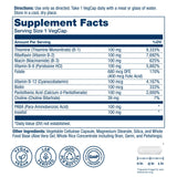 SOLARAY Vitamina B Complejo - etiqueta, muestra ingredientes clave