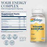 SOLARAY Vitamina B Complex 50 mg cápsulas, fuente de energía estable para el día.