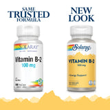 SOLARAY Vitamina B2 cápsulas veganas listas para tomar con agua.