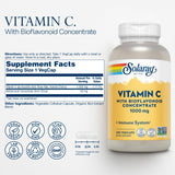 La tapa de SOLARAY Vitamina C 1000mg facilita la dosis diaria.