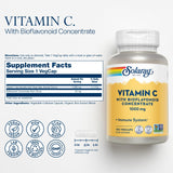 SOLARAY Vitamina C 1000 mg, cápsulas veganas para consumo diario.