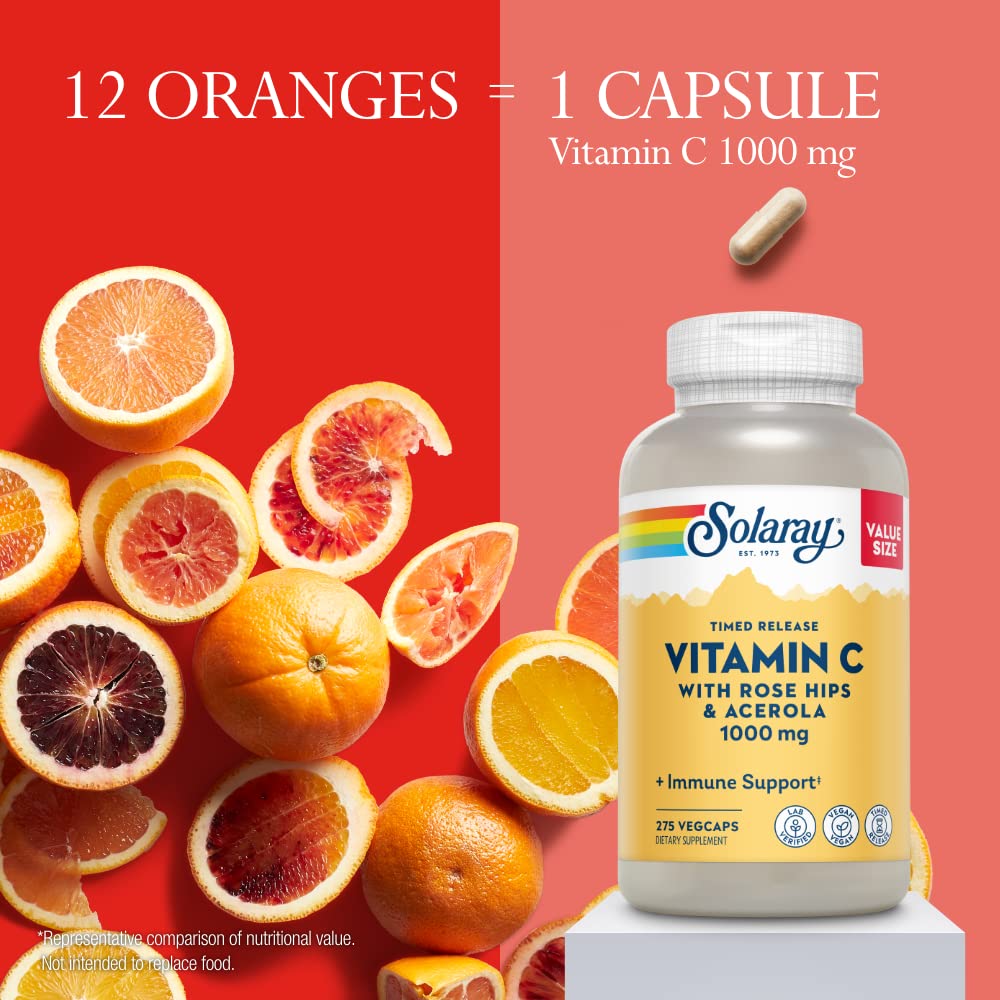 SOLARAY Vitamina C 1000 mg envase reciclado posconsumo para sostenibilidad