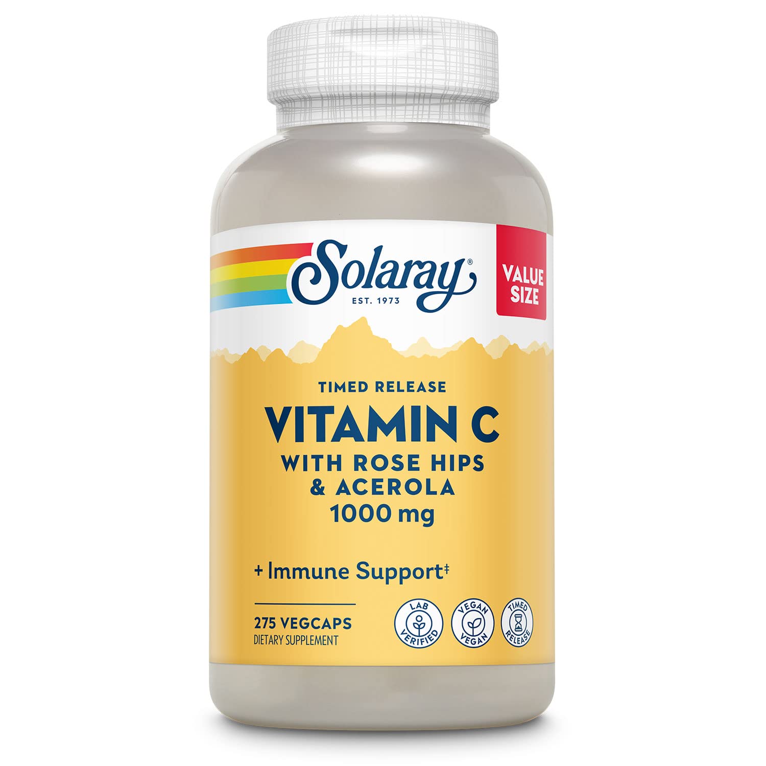 SOLARAY Vitamina C 1000 mg con liberación en dos fases, presentación en botella para uso diario