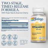 SOLARAY Vitamina C 500mg cápsulas veganas, sin gluten, apoyo al sistema inmune.