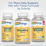 Solaray Vitamina C 500 mg uso diario para bienestar general.