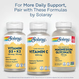 SOLARAY Vitamina C 500mg, uso diario para apoyo general de bienestar.