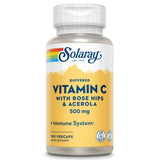 SOLARAY Vitamina C bufferizada en frasco con Rosa Mosqueta y Acerola para apoyo inmunitario diario