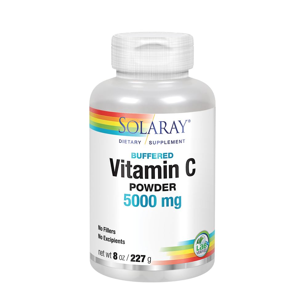 SOLARAY Vitamina C Cristalina 5000mg, bote: apoyo diario al sistema inmunitario.