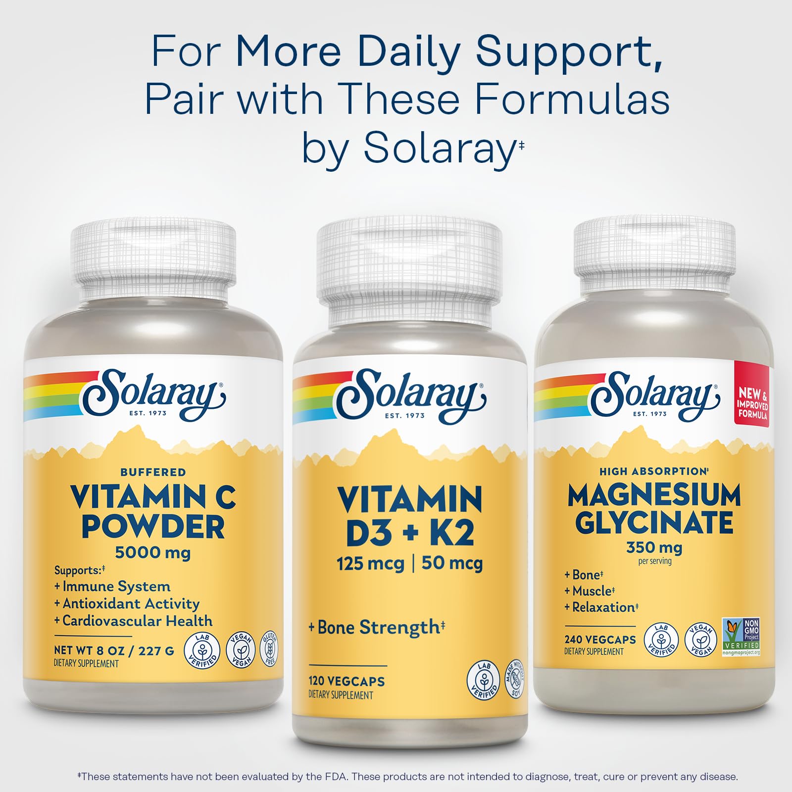 Solaray Vitamina C en polvo para licuados y bebidas.