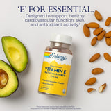 SOLARAY Vitamina E 1000 UI en etiqueta, fuente natural d-Alpha-Tocoferol.