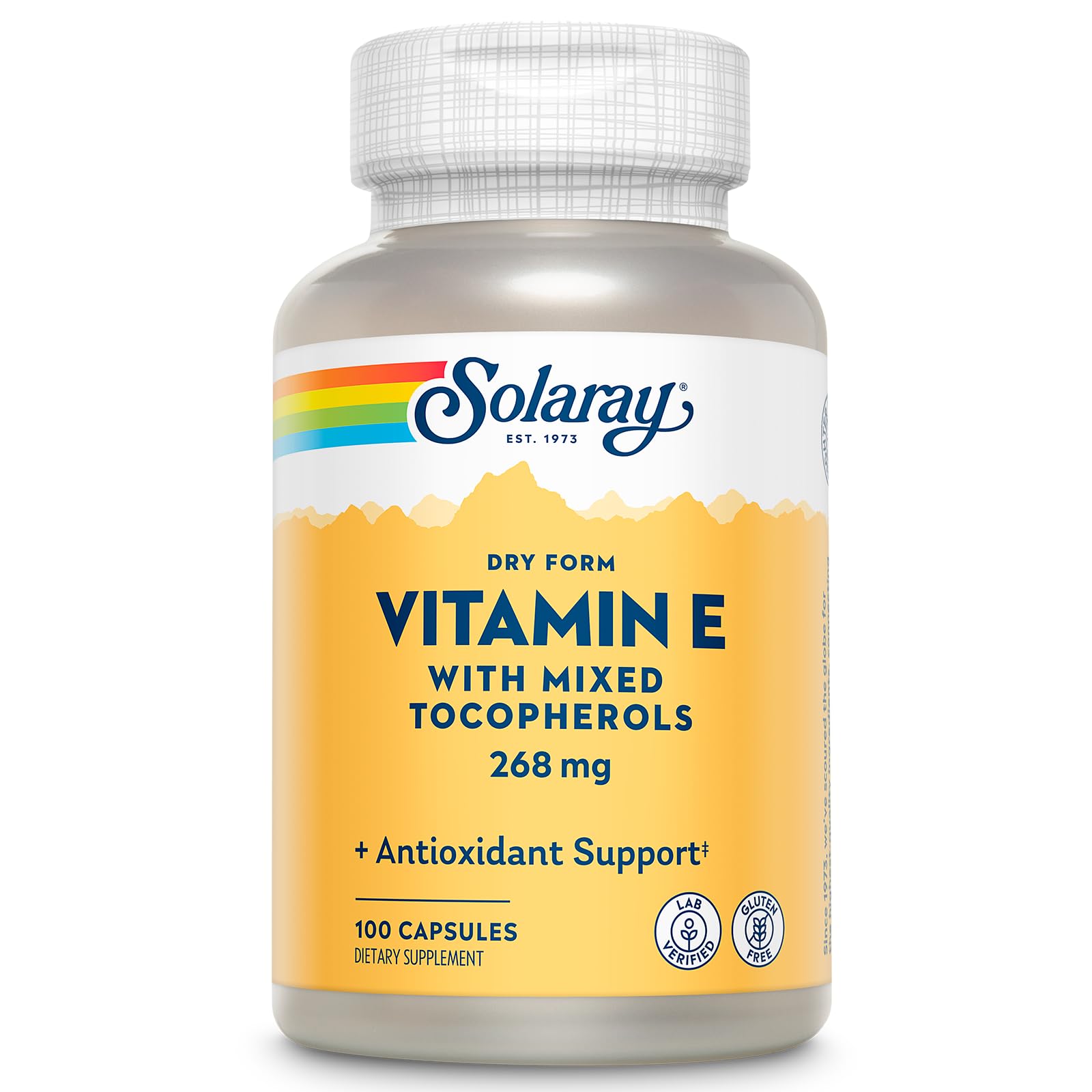 SOLARAY Vitamina E 400 UI en cápsulas de forma seca para digestión suave