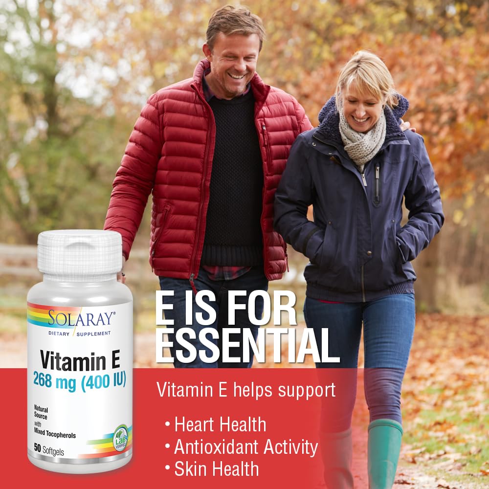 SOLARAY Vitamina E d-Alpha tocopherol, base de tocoferoles mixtos, potencia estable