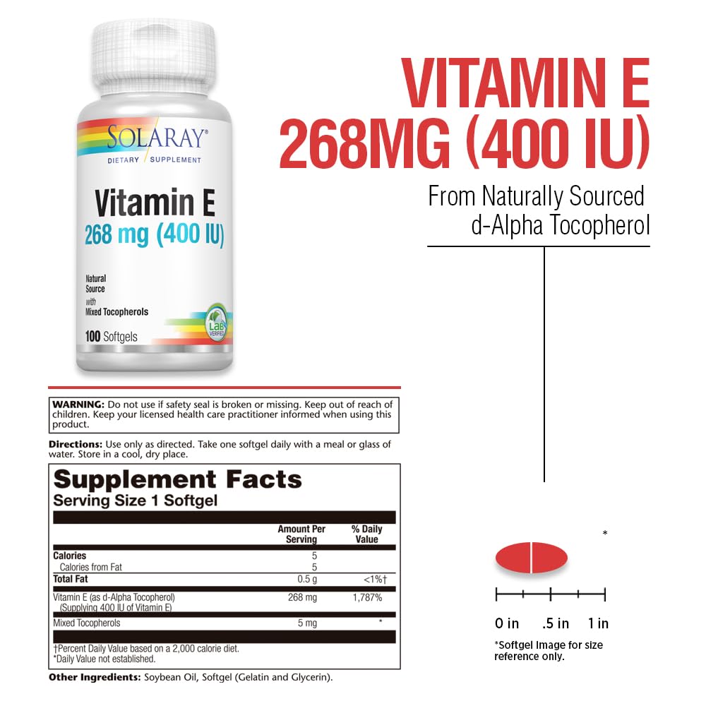 SOLARAY Vitamina E d-Alpha Tocopherol base natural: fuente de tocoferoles para piel