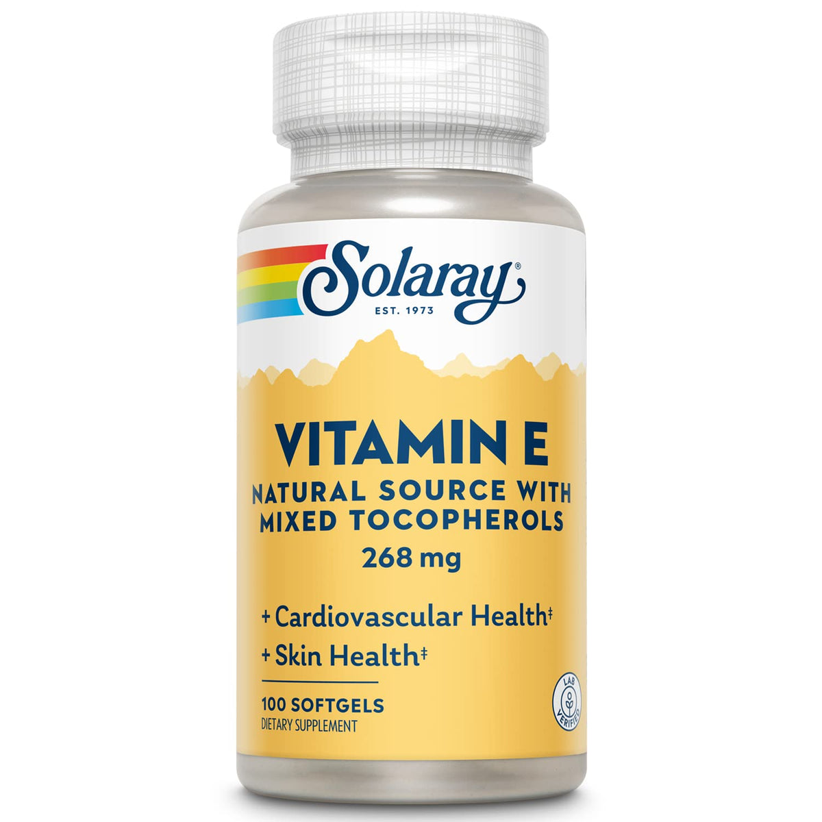 SOLARAY Vitamina E d-Alpha Tocopherol 268 mg cápsula: soporte para salud cardíaca y piel