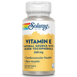 SOLARAY Vitamina E d-Alpha Tocopherol 268 mg cápsula: soporte para salud cardíaca y piel