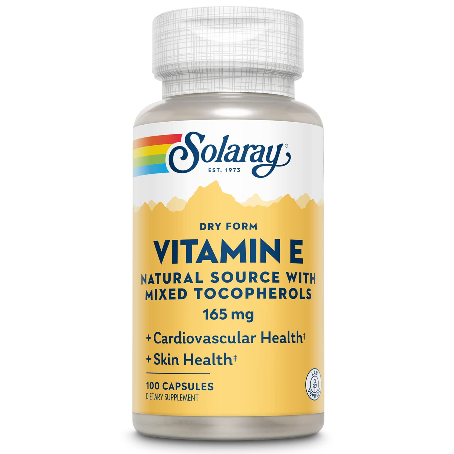 SOLARAY Vitamina E seca 200 UI con tocoferoles mixtos en botella para piel saludable