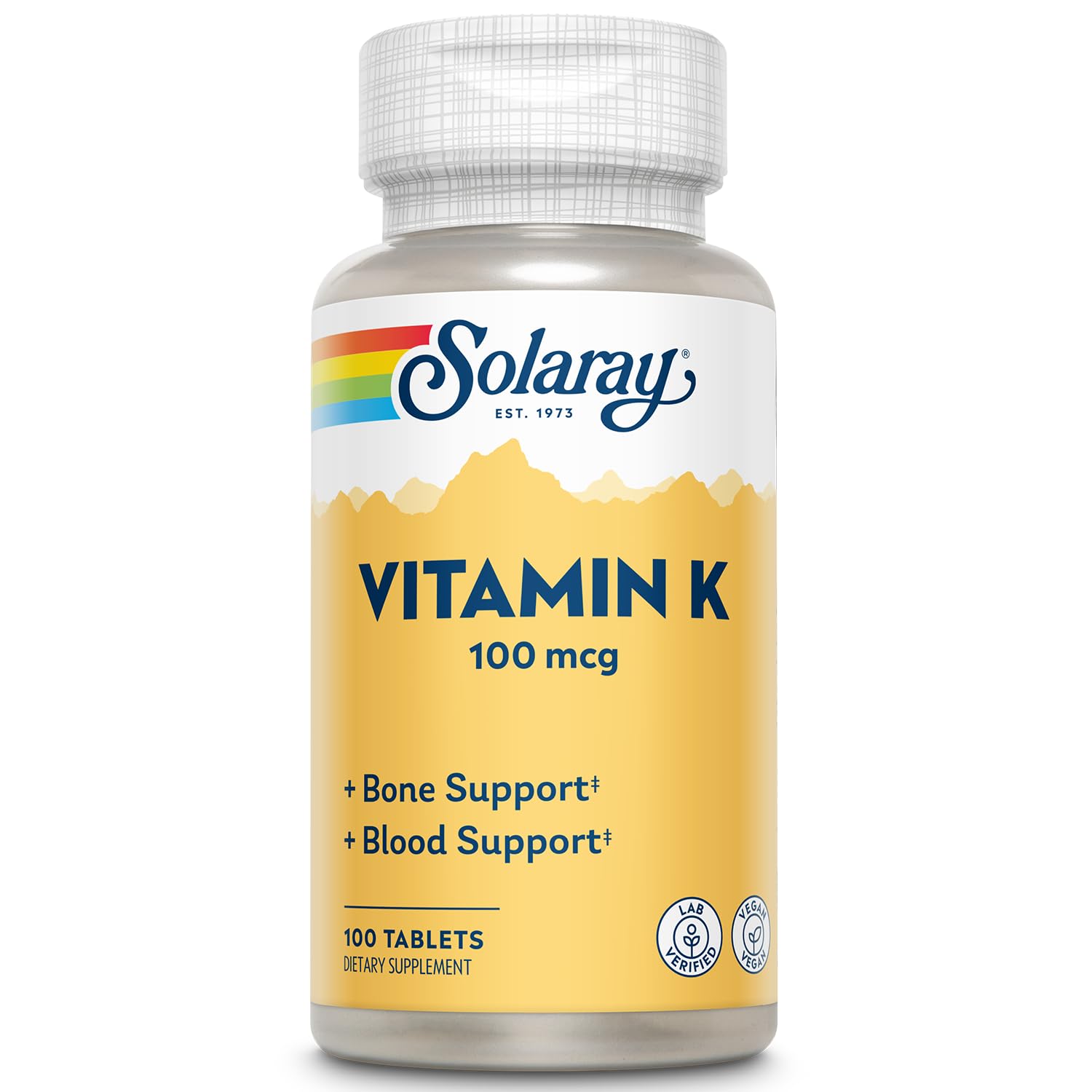 SOLARAY Vitamina K-1 100 mcg, botella: apoyo a coagulación normal y salud ósea.