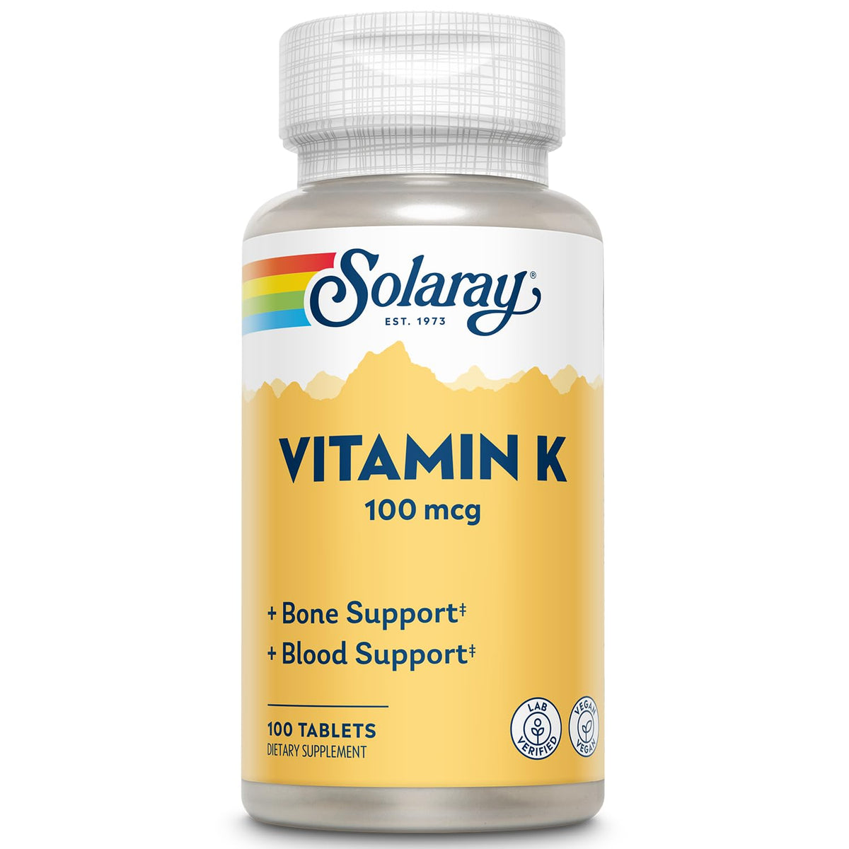 SOLARAY Vitamina K-1 100 mcg, botella: apoyo a coagulación normal y salud ósea.