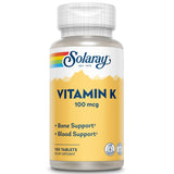 SOLARAY Vitamina K-1 100 mcg, botella: apoyo a coagulación normal y salud ósea.