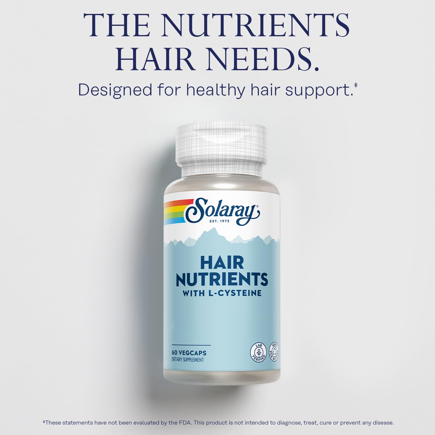 Solaray vitaminas cabello-piel-uñas, apoyo para cabello y uñas saludables.