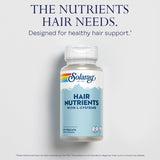 Solaray vitaminas cabello-piel-uñas, apoyo para cabello y uñas saludables.