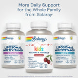 SOLARAY vitaminas para niños, dosis diaria, forma conveniente para la rutina familiar.