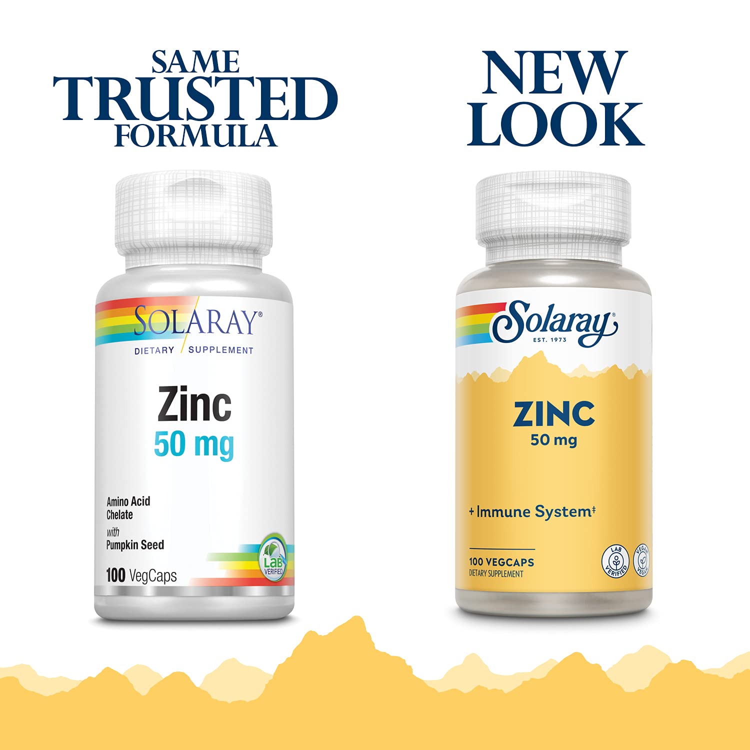 SOLARAY Zinc 50 mg, cápsulas vegetales dentro del frasco, toma diaria.