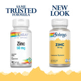 SOLARAY Zinc 50 mg, cápsulas vegetales dentro del frasco, toma diaria.