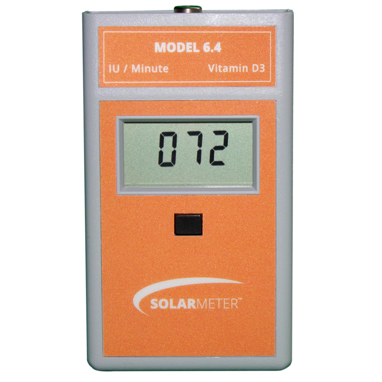 Solarmeter 6.4 muestra lectura digital UVB con precisión para controlar exposición.