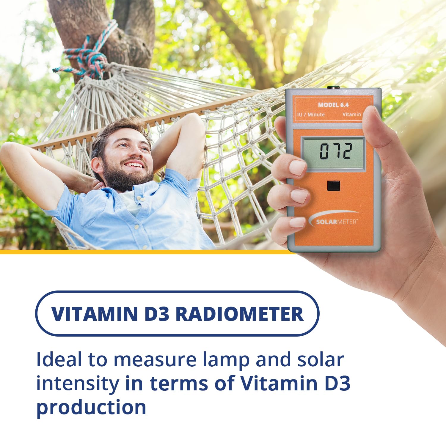Solarmeter 6.4 medidor portátil para pruebas UV en cualquier lugar.