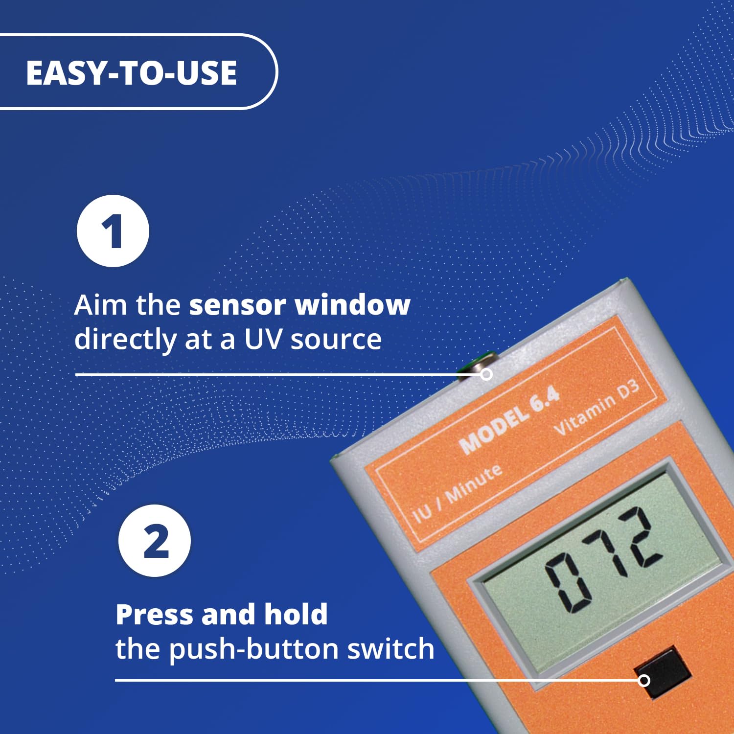 Solarmeter 6.4 sensor preciso para medición UV estable.