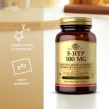 Solgar 5-HTP habitacion-noche-relajacion, uso en dormitorio para relajación.