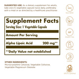Solgar Ácido Alfa Lipoico 200 mg cápsulas vegetales vista lateral del envase, versatilidad antioxidante