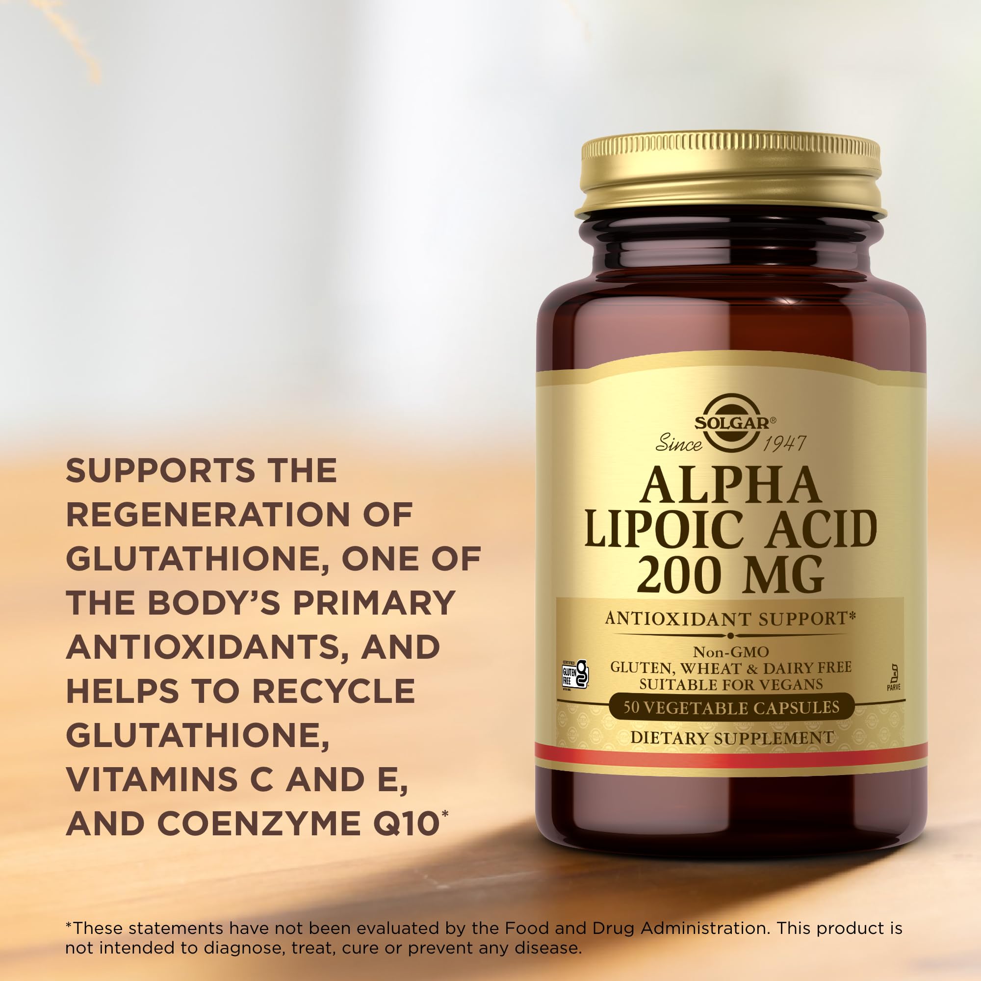 Solgar Ácido Alfa Lipoico 200 mg cápsulas vegetales recicla glutatión y vitaminas