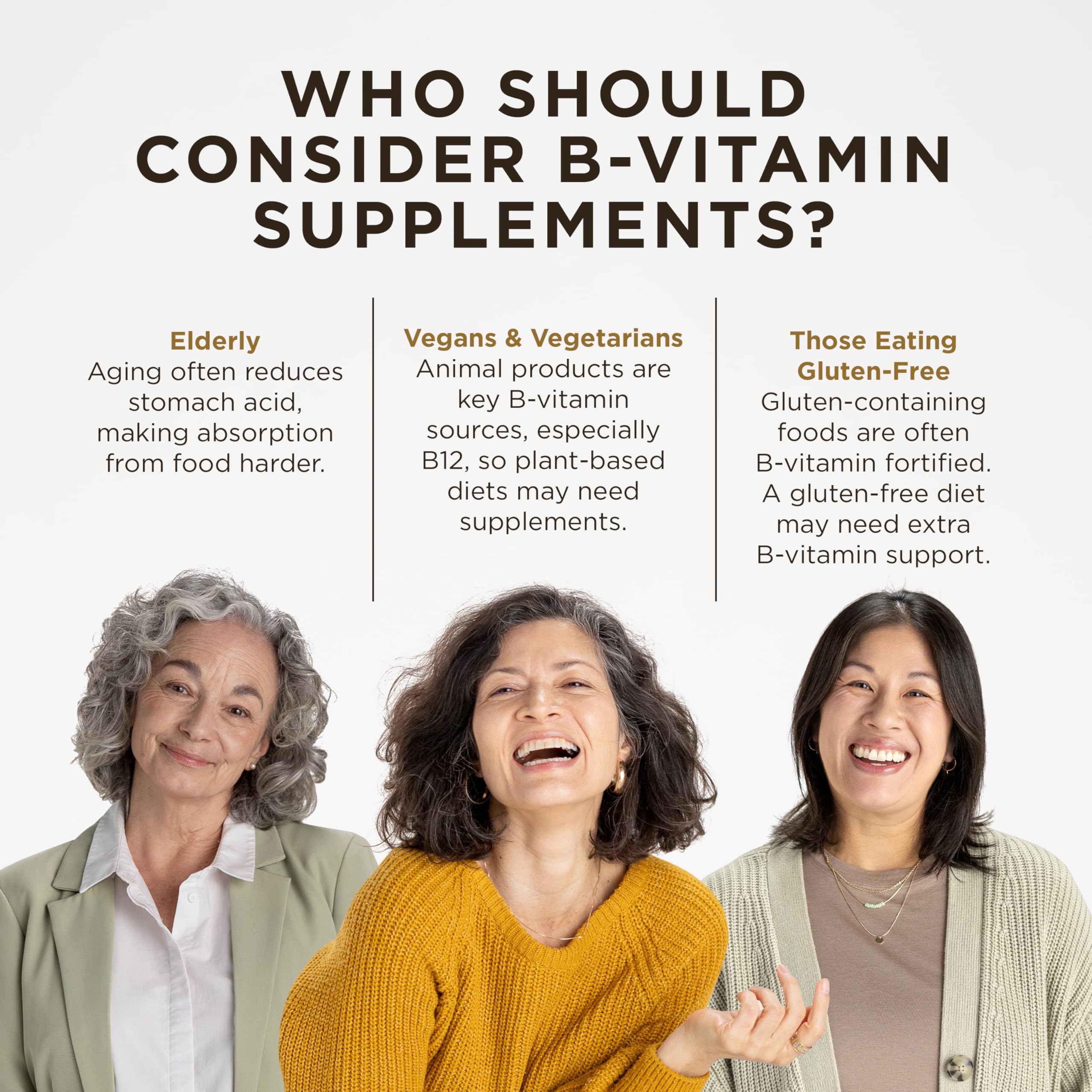 Solgar B-Complex 100: cápsulas para apoyar metabolismo de energías y bienestar general.