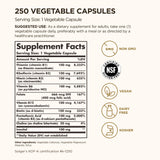 Solgar B-Complex 100, etiqueta frontal: fórmula vegetariana y libre de OGM.