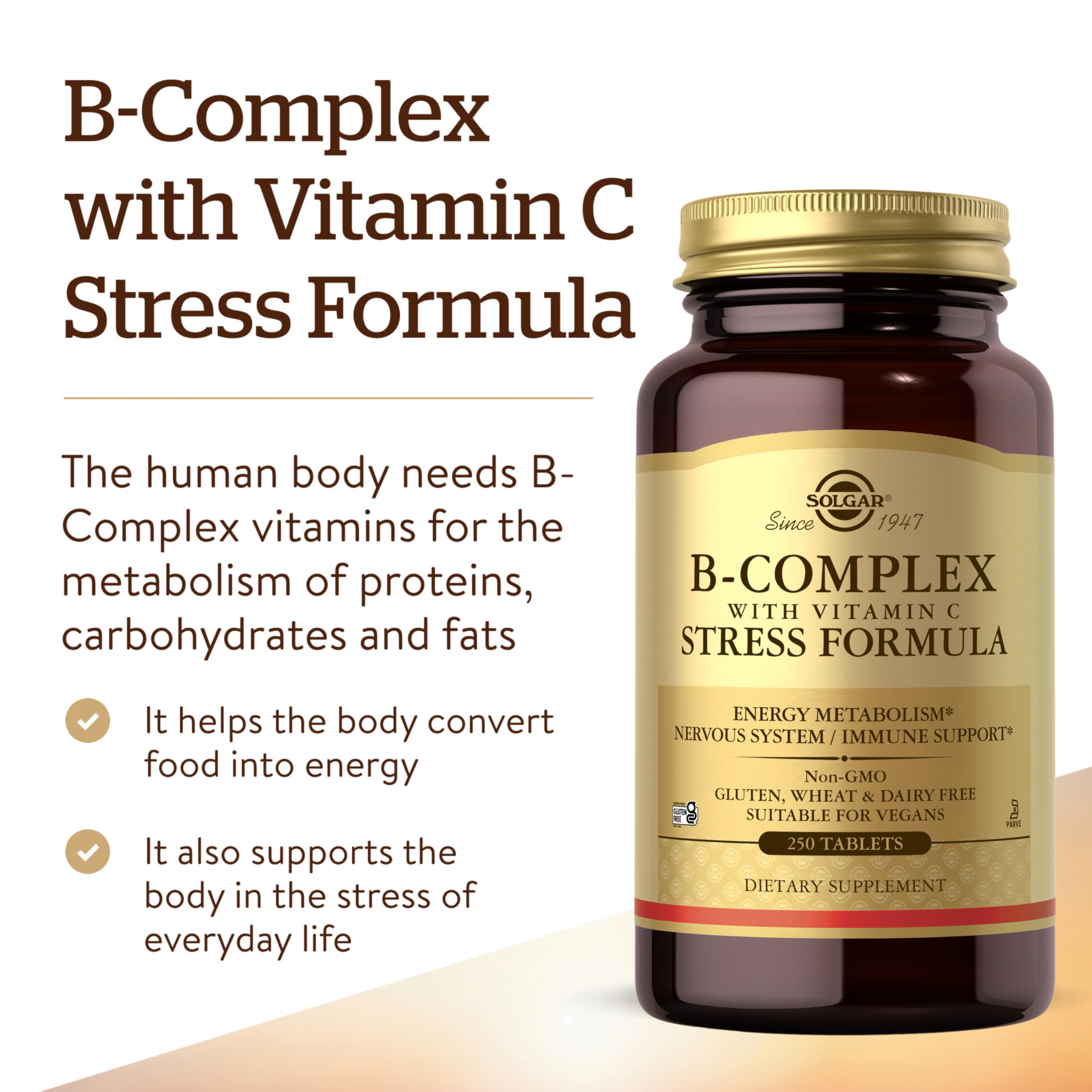 Etiqueta nutricional de Solgar B-Complex para decisiones informadas.