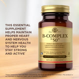 Solgar B-Complex50, icono vegano, compatible con dietas basadas en plantas