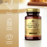 Dos paquetes de Solgar B12 sublingual 1000 mcg, opción vegana y sin gluten.