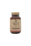 Solgar Biotina 5000 mcg, cápsulas vegetales, apoyo para piel sana, uñas y cabello