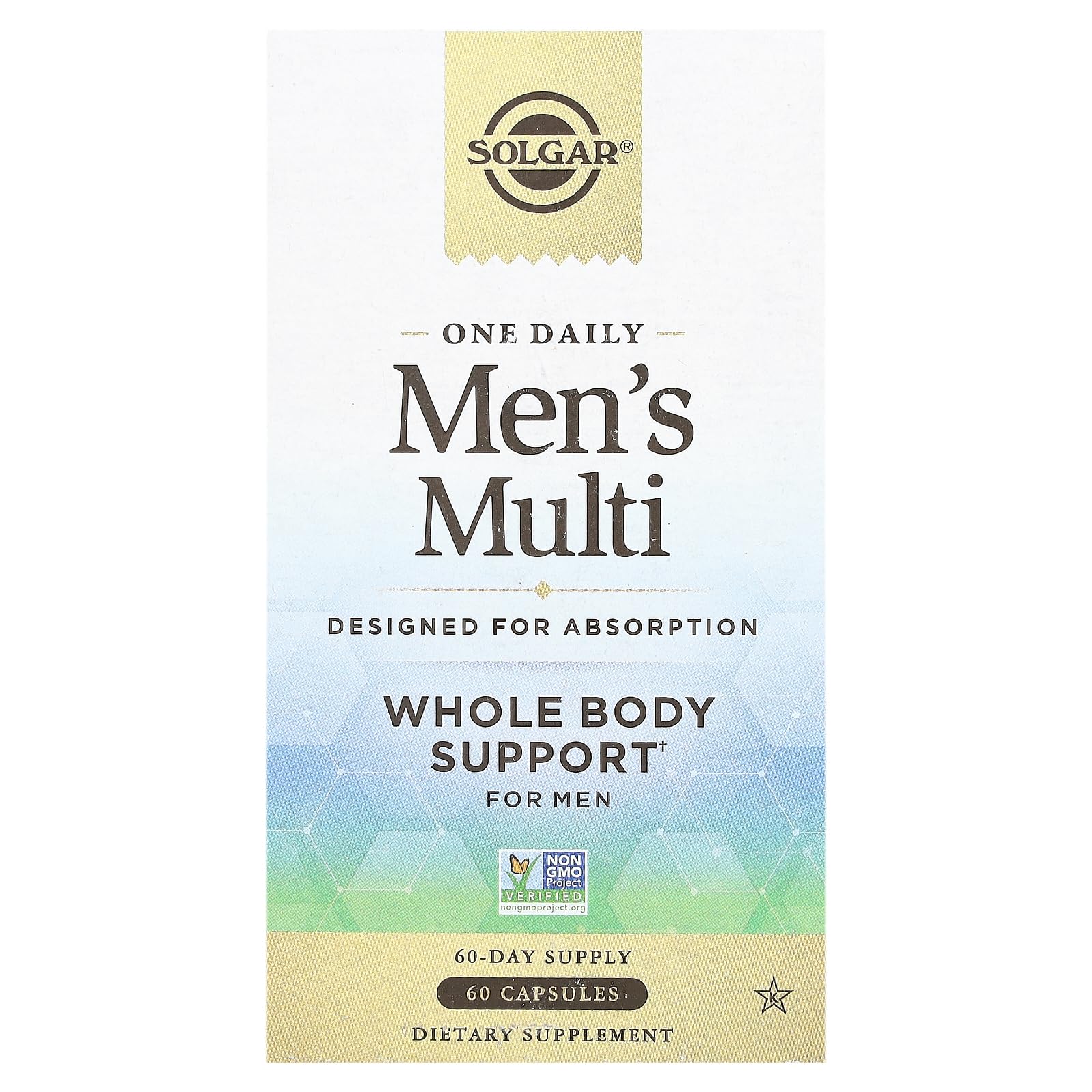 Solgar multivitamínico diario para hombres, botella de cápsulas, apoyo diario de energía