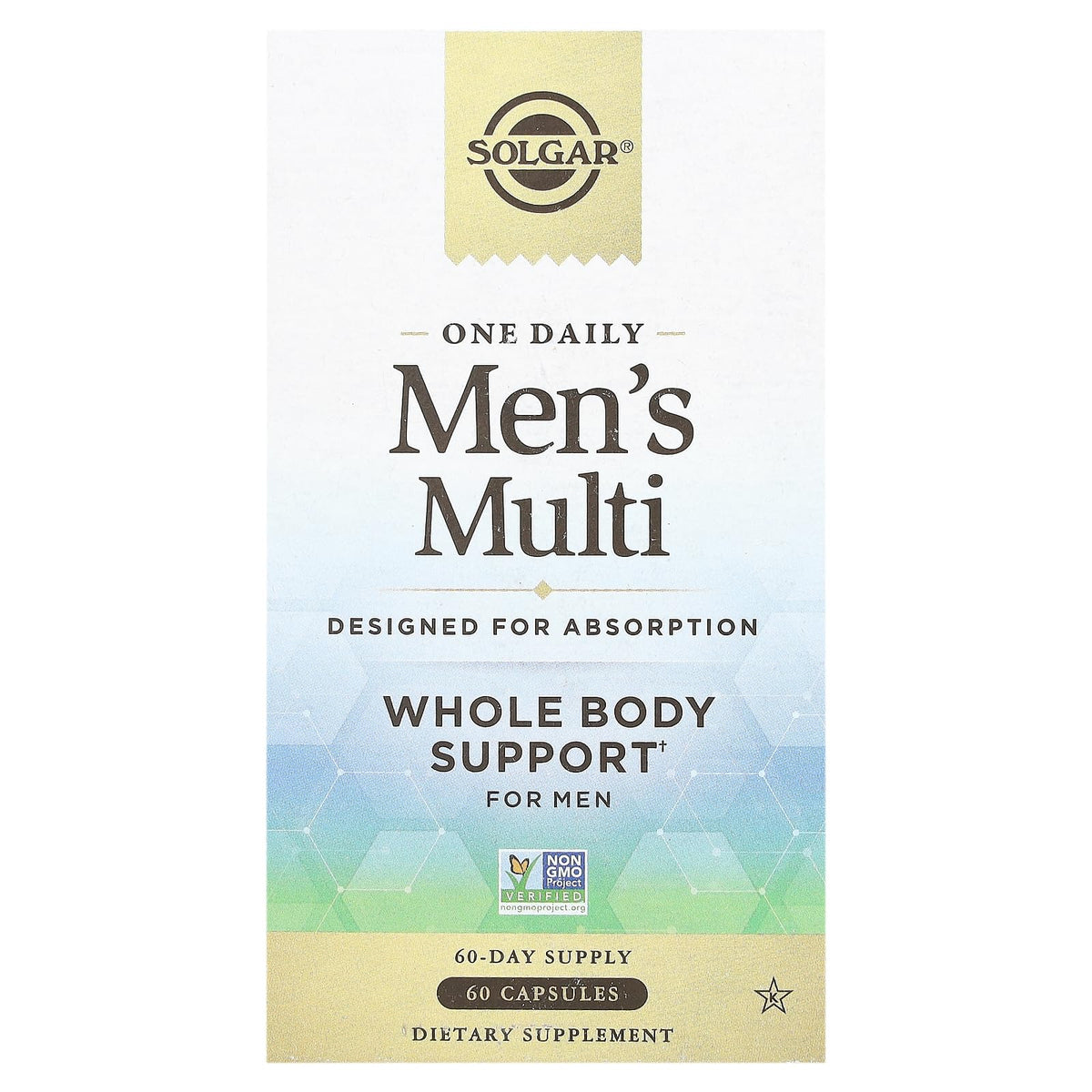 Solgar multivitamínico diario para hombres, botella de cápsulas, apoyo diario de energía