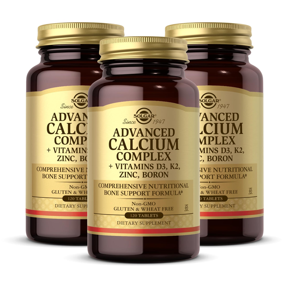 Solgar Calcio Avanzado, conjunto de 3 botes para consumo diario.