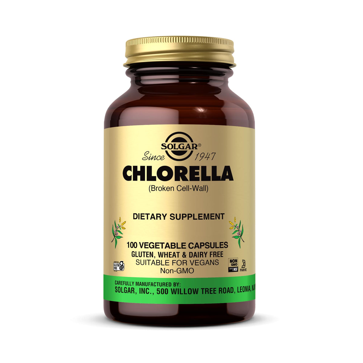 Solgar Chlorella, botella-frente, ideal para iniciar tu rutina diaria.