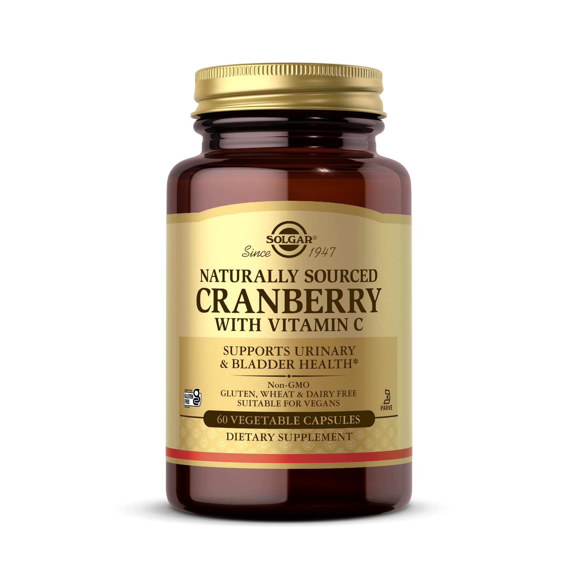 Solgar Cranberry con Vitamina C, frasco de cápsulas vegetales para la salud urinaria