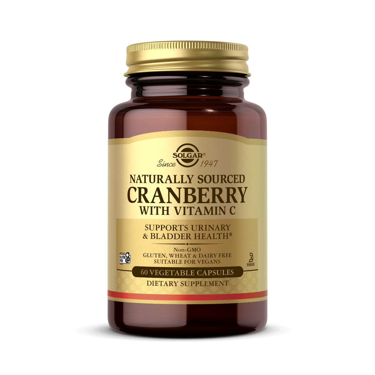 Solgar Cranberry con Vitamina C, frasco de cápsulas vegetales para la salud urinaria