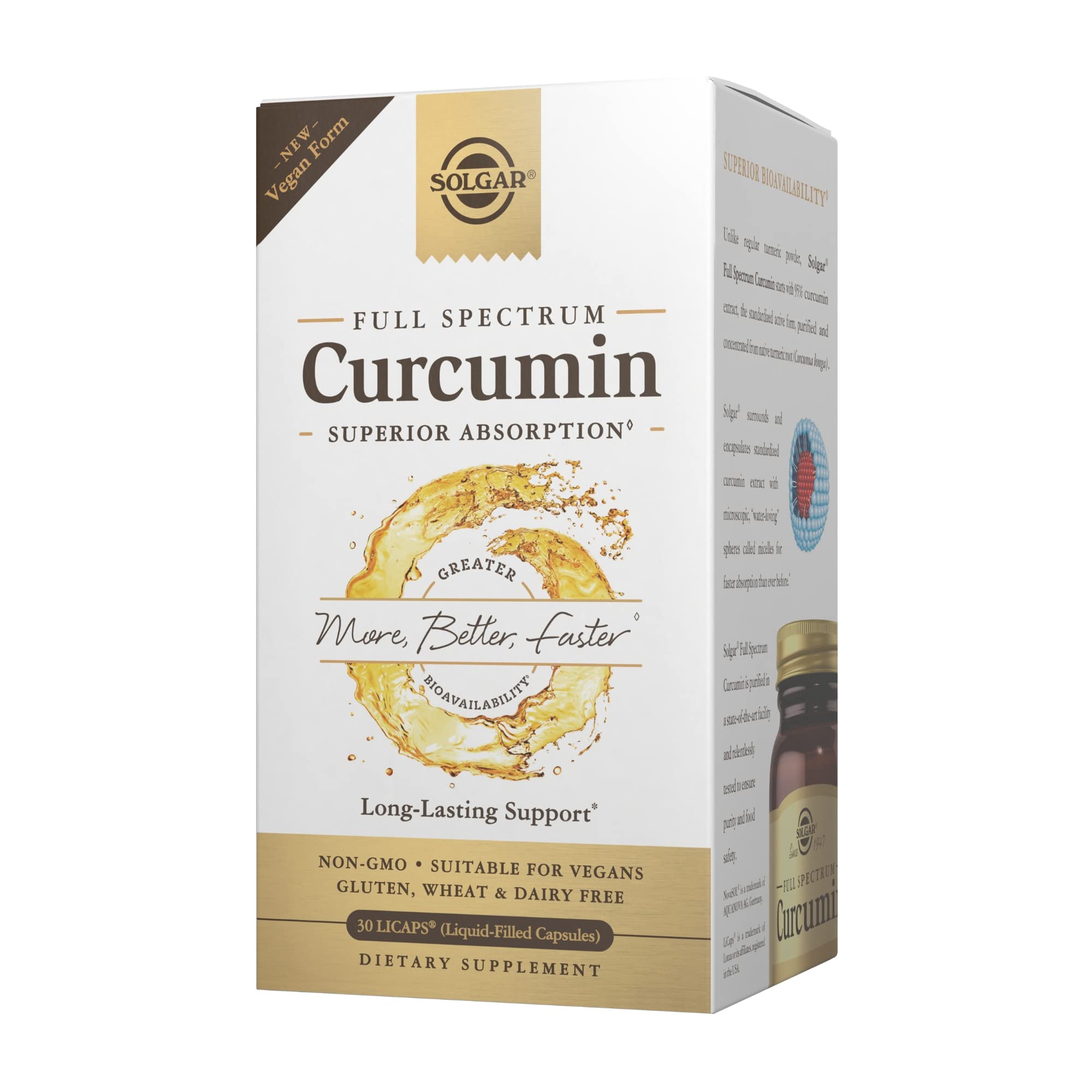 Solgar Curcumin: cápsulas blandas fáciles de tomar para tu rutina diaria