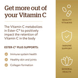 Solgar Ester-C Plus 1000 mg, bote con cierre seguro para conservar frescura.